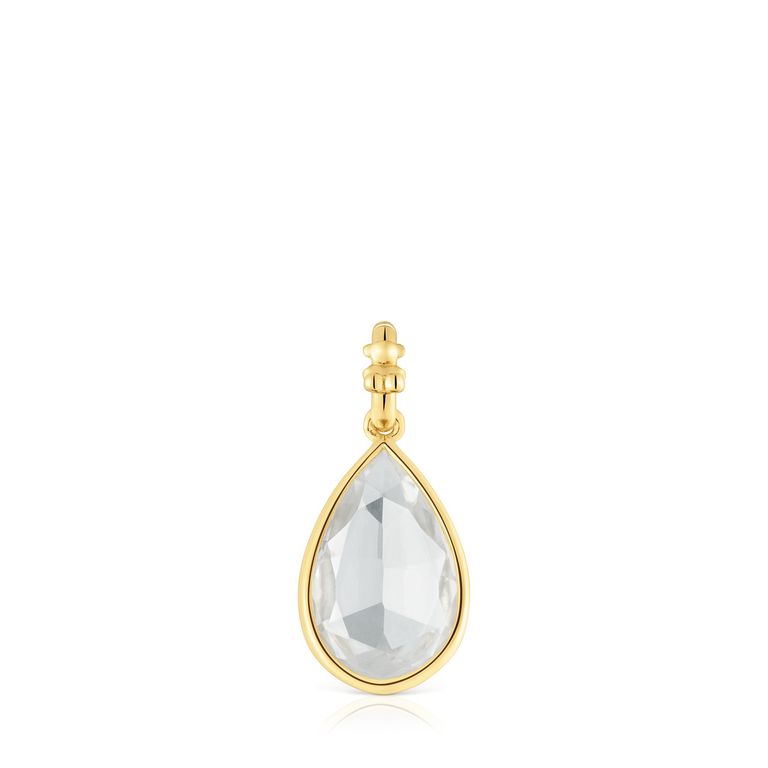 TOUS Colgante Pequeño Con Baño De Oro 18 Kt Sobre Plata Y Cristal De Roca Medallions
