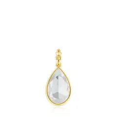 TOUS - Colgante Pequeño Con Baño De Oro 18 Kt Sobre Plata Y Cristal De Roca Medallions