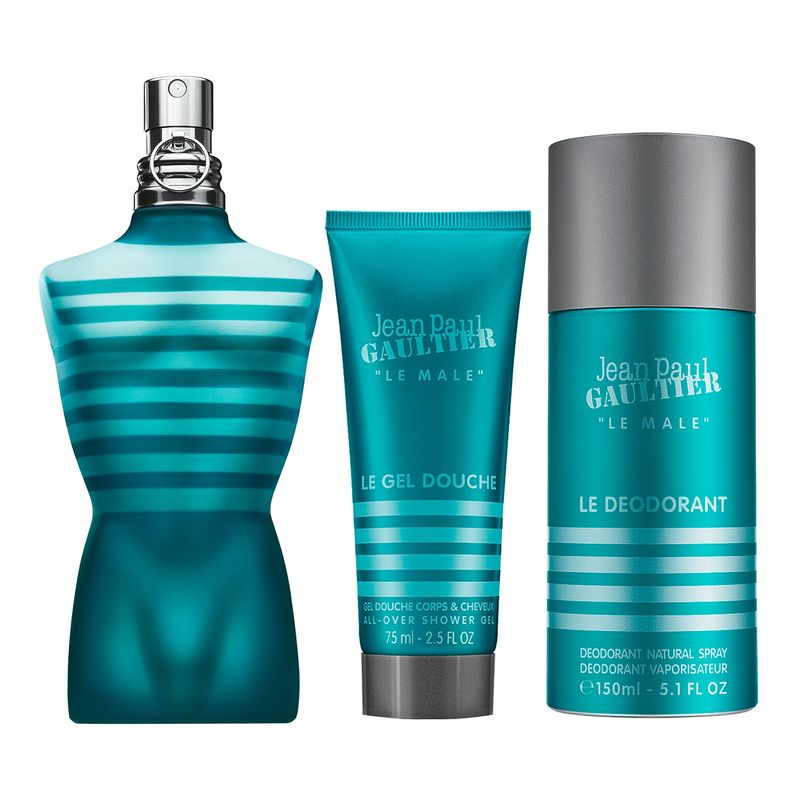 JEAN PAUL GAULTIER - Set Perfume Hombre Le Male Edt 125 Ml+ All Over Gel De Baño 75 Ml+ Desodorante Spray 150 Ml Jean Paul Gaultier