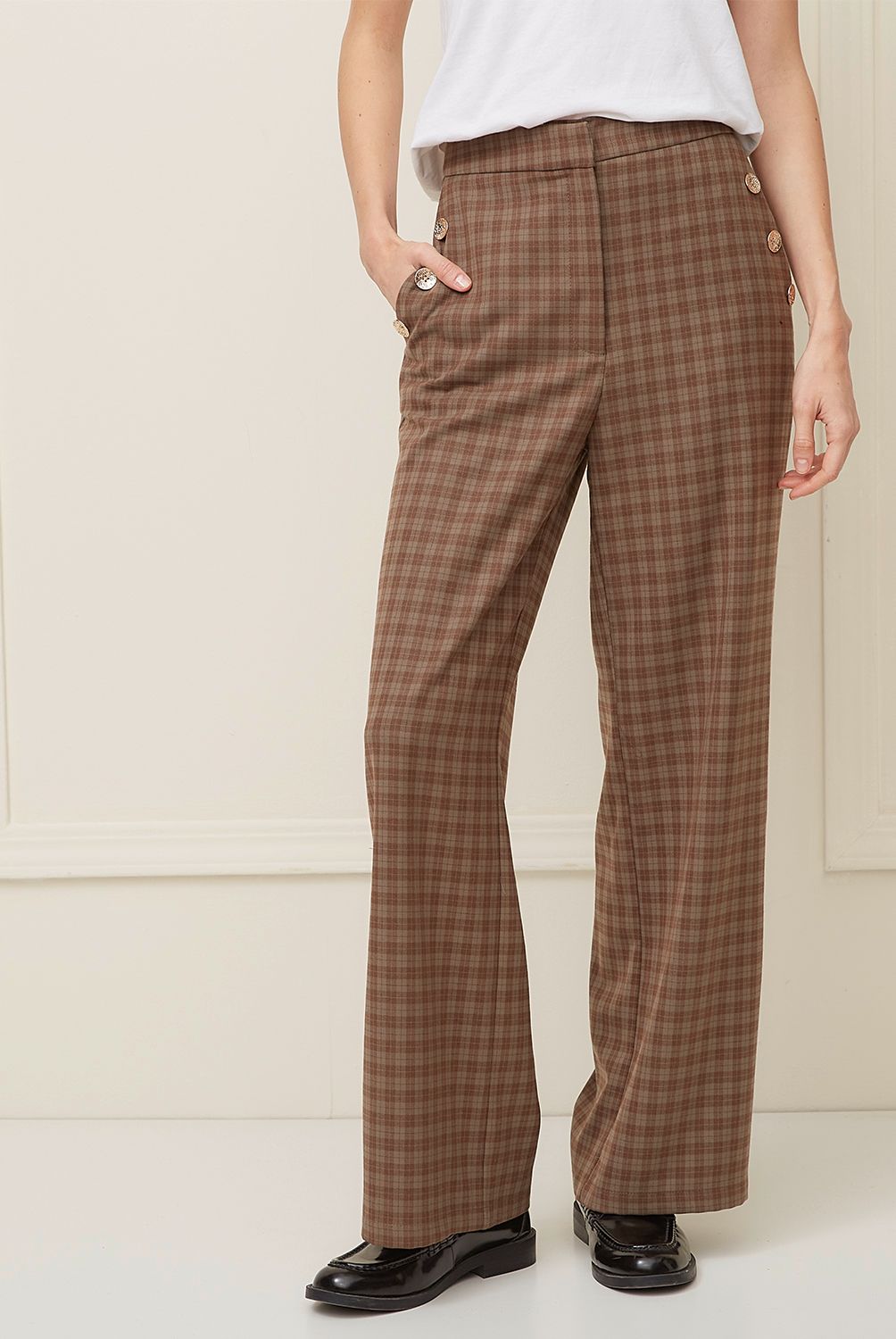 BASEMENT - Pantalón Regular Tiro Medio Mujer Basement