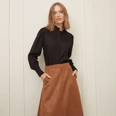 BASEMENT - Blusa Manga Larga Algodón Mujer