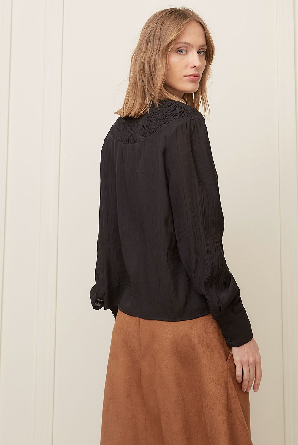 BASEMENT - Blusa Manga Larga Algodón Mujer Basement