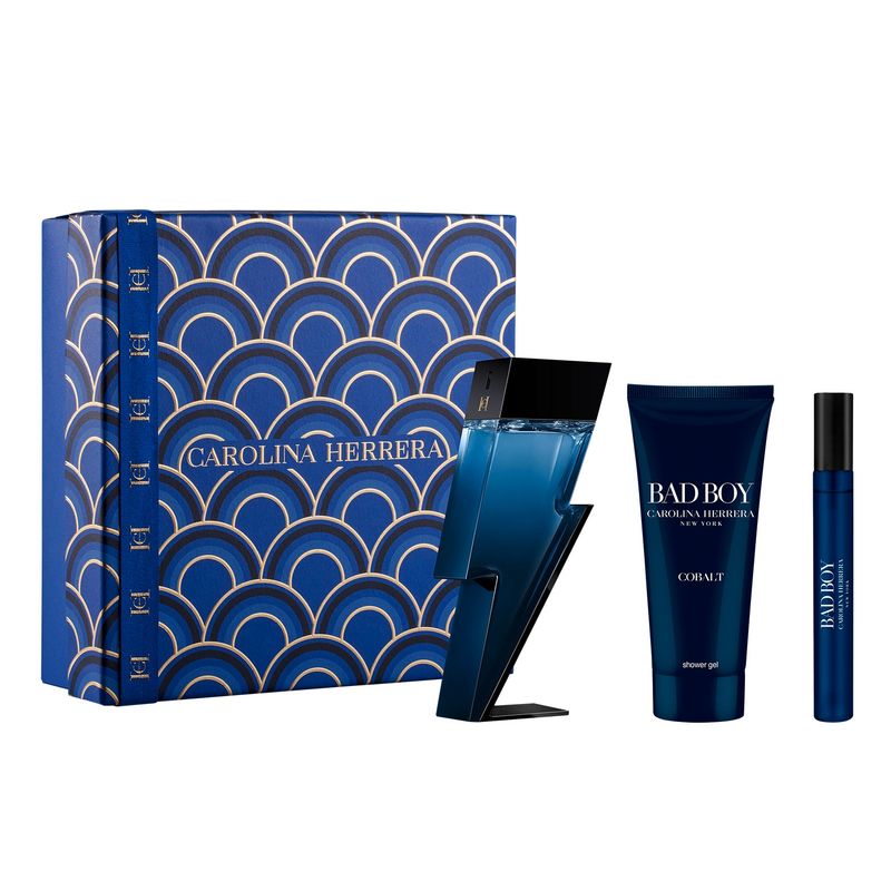 CAROLINA HERRERA - Set Perfume Hombre Bad Boy Cobalt Edp 100 Ml + Shower Gel 100 Ml + Edt 10 Ml Carolina Herrera