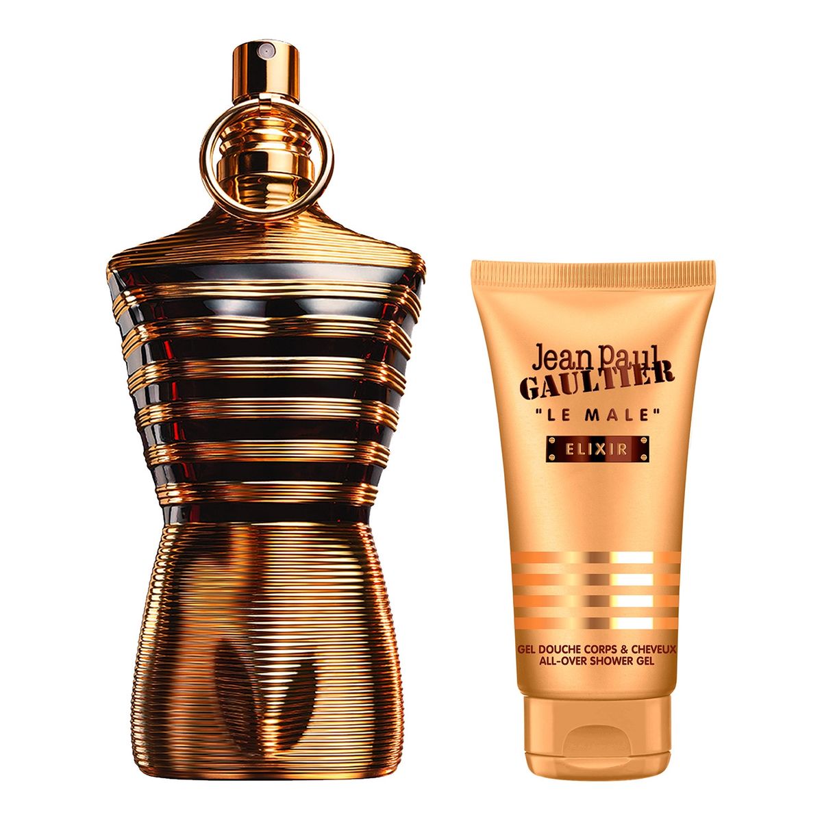 JEAN PAUL GAULTIER - Set Perfume Hombre Le Male Elixir Parfum 125 Ml + All-Over Gel De Baño 75 Ml Jean Paul Gaultier