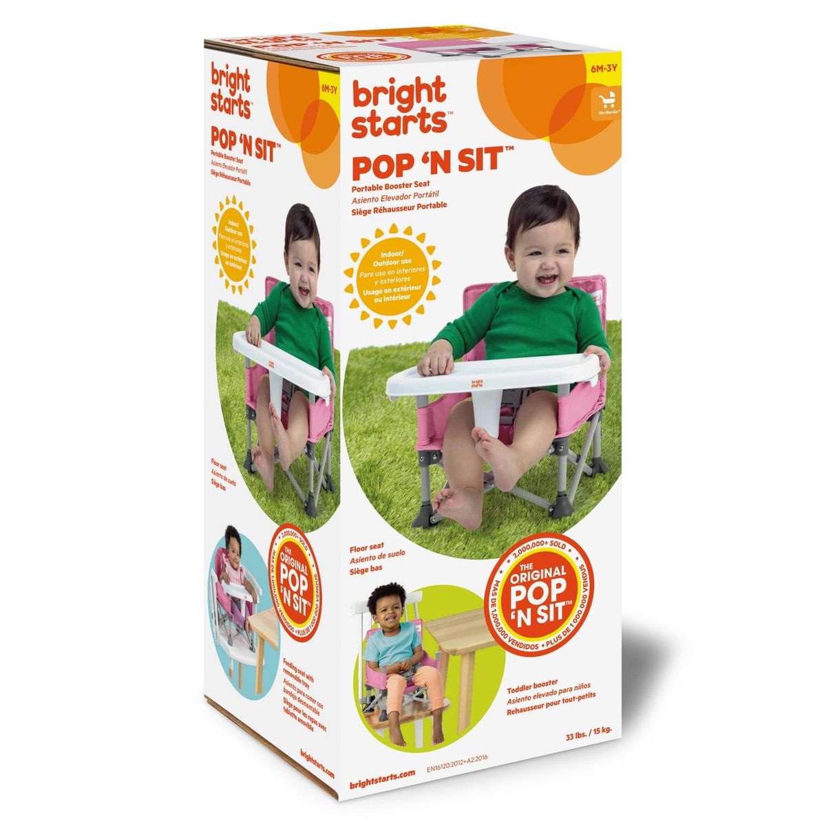 BRIGHT STARTS - Silla Tipo Booster Pop N Sit Pink Bright Starts