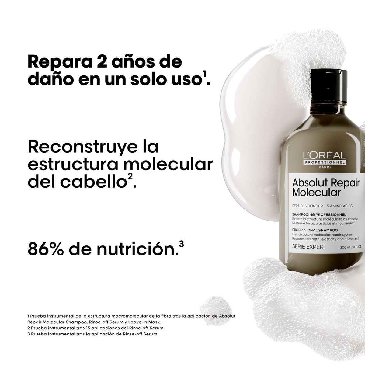 LOREAL PROFESSIONNEL - Set Profesional Reparación Molecular Leave-In 100Ml + Shampoo 100Ml + Máscara 75Ml  Absolut Repair Molecular Loreal Professionnel