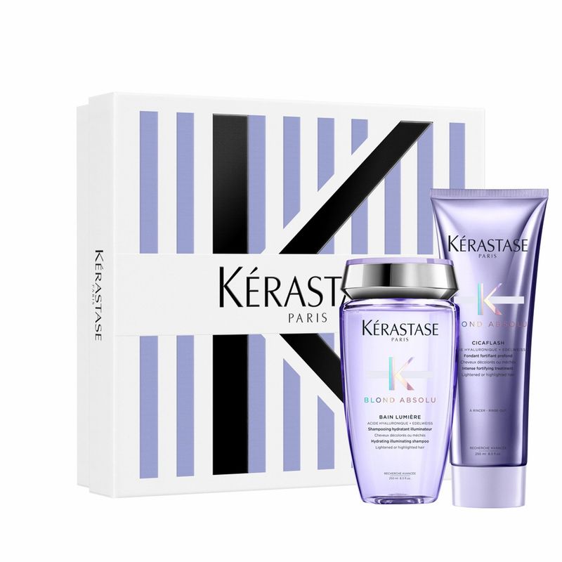 KERASTASE - Cofre Hidratante Shampoo + Acondicionador Para Cabello Rubio o Decolorado Blond Absolu