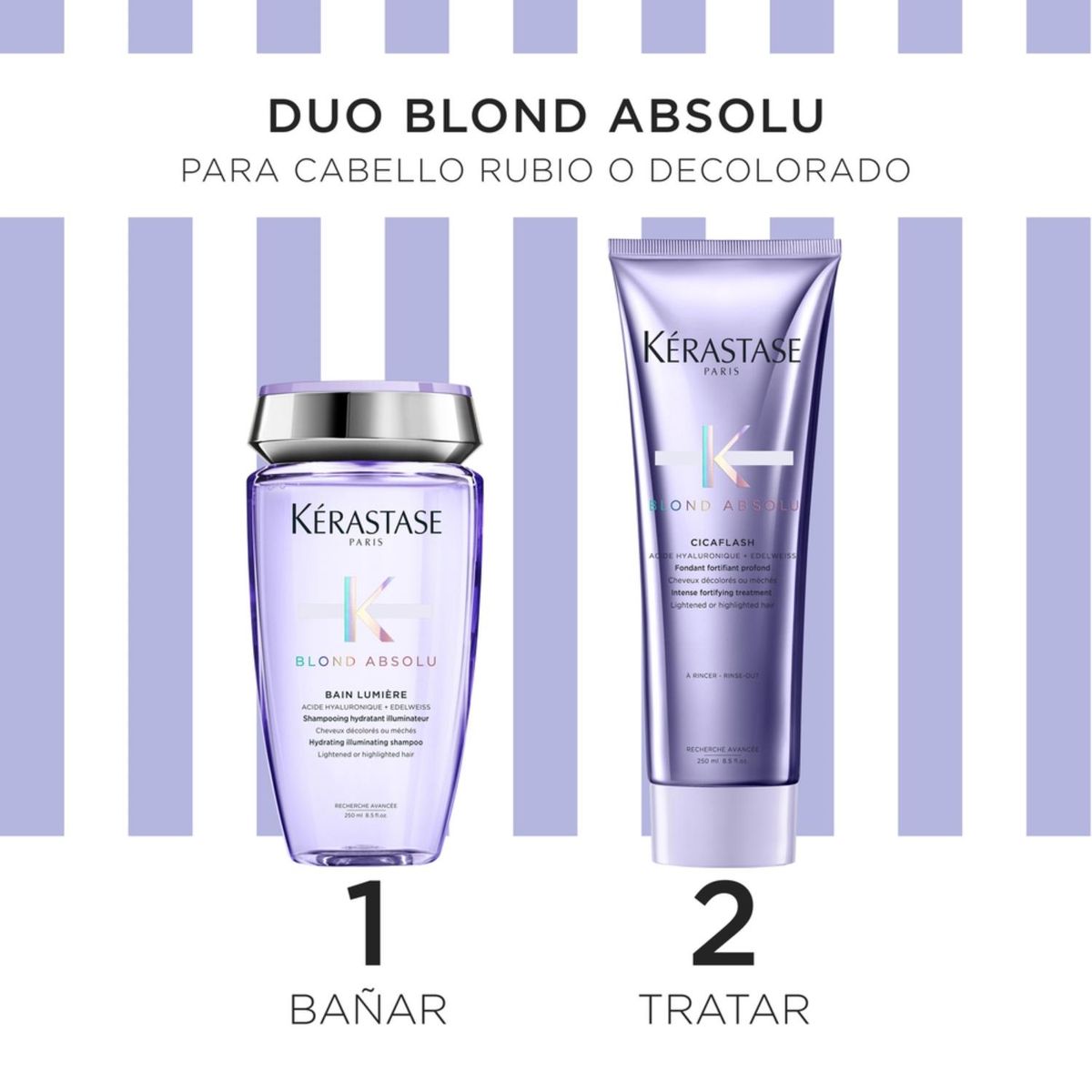 KERASTASE - Cofre Hidratante Shampoo + Acondicionador Blond Absolu 250 Ml Kérastase