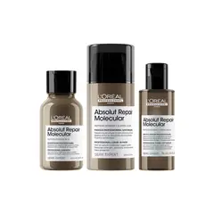 LOREAL PROFESSIONNEL - Set Profesional Reparación Molecular Leave-In 100Ml + Shampoo 100Ml + Sérum 75Ml Absolut Repair Molecular