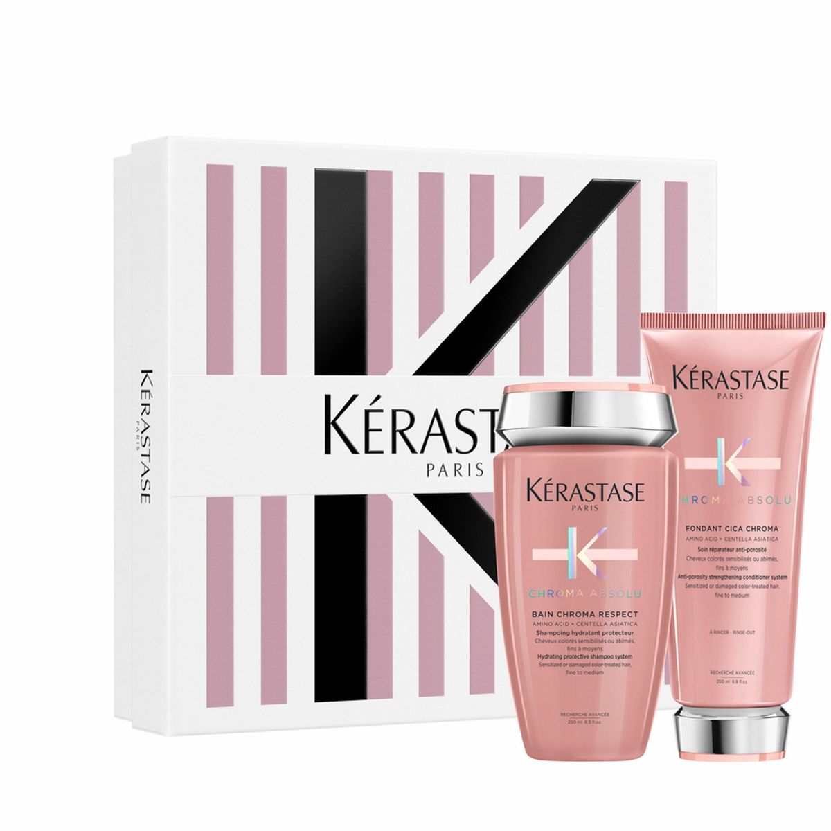 KERASTASE - Cofre Cuidado Del Color Shampoo 250Ml + Acondicionador 200Ml Para Cabello Fino A Medio Chroma Absolu Kérastase Kerastase