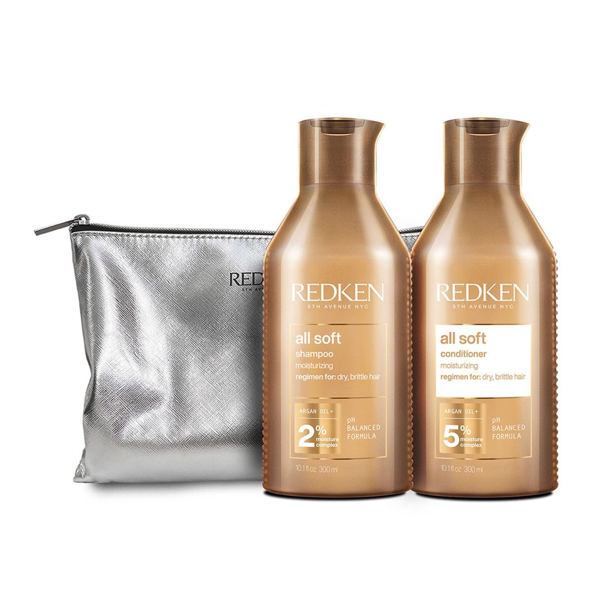 REDKEN - Set Hidratación Cabello Seco All Soft Shampoo 300ml + Acondicionador 300ml Redken