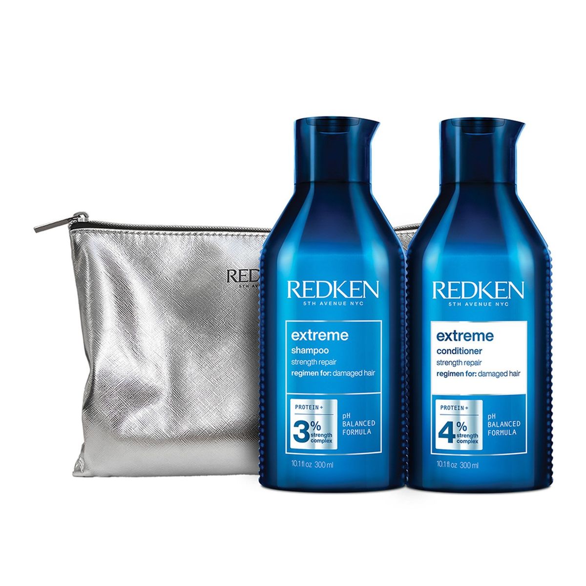 REDKEN - Set Reparacion Cabello Dañado Extreme Shampoo 300ml + Acondicionador 300ml Redken