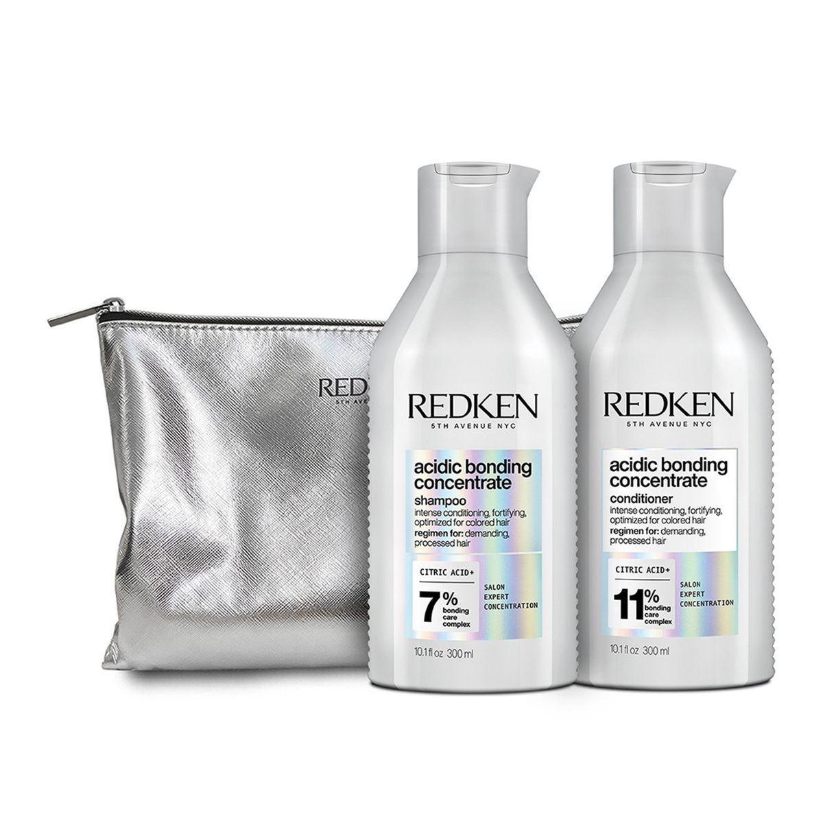 REDKEN - Set ABC Reparación Intensa Cabello Dañado Acidic Bonding Concentrate Shampoo Sin Sulfatos 300ml + Acondicionador 300ml Redken