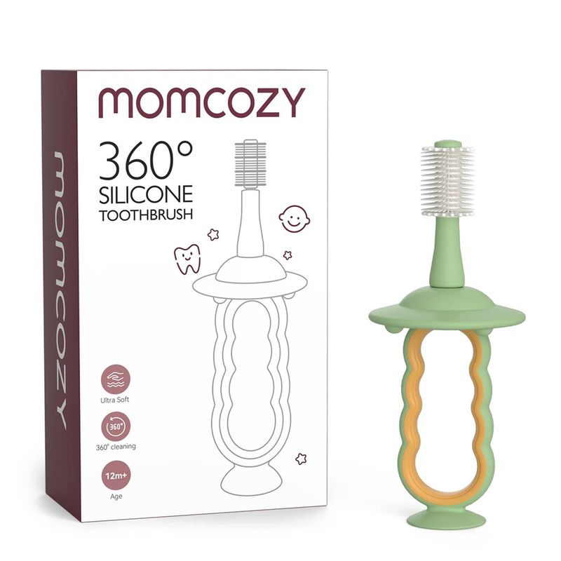 MOMCOZY - Cepillo Dental Silicona Verde Momcozy