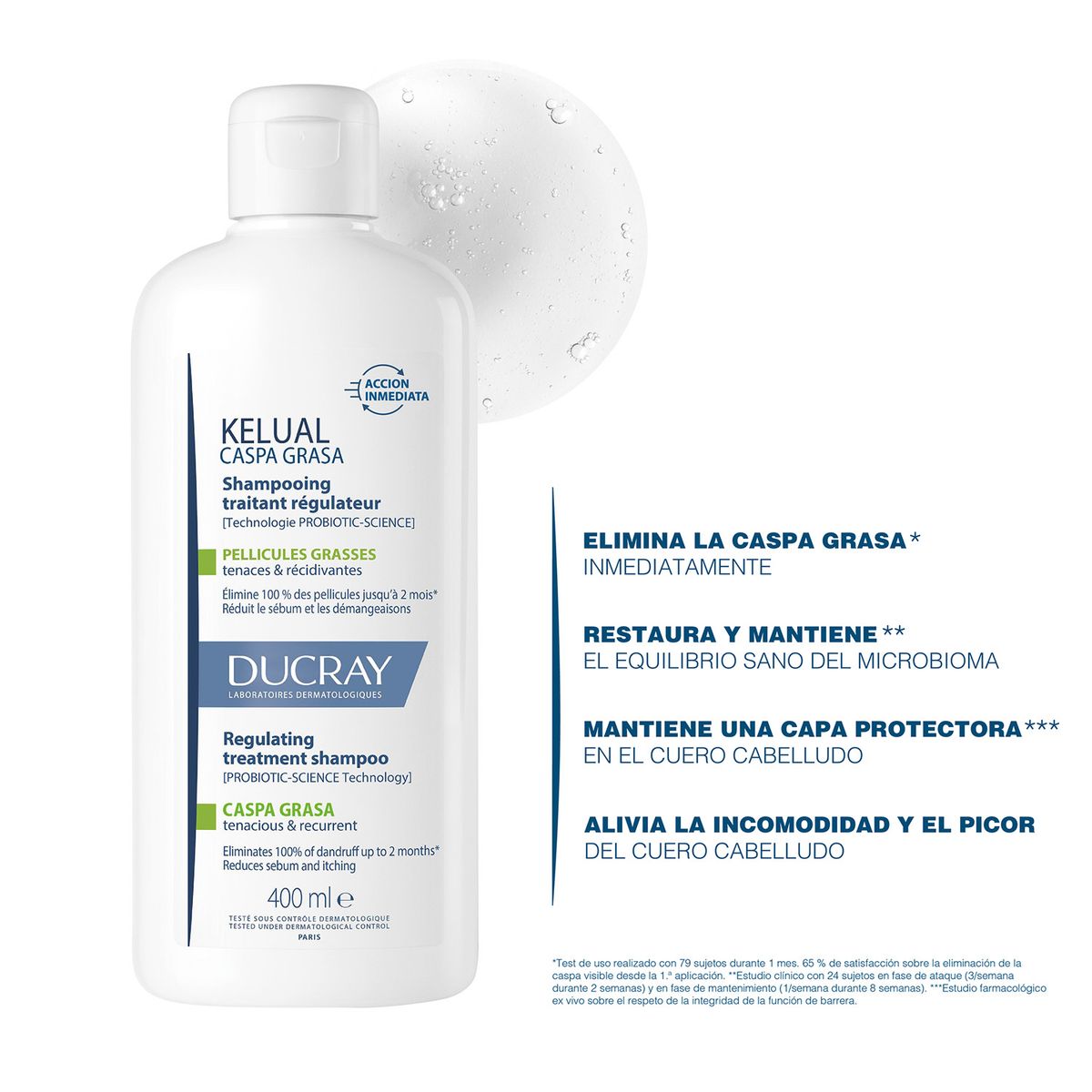 DUCRAY - Shampoo Anticaspa Kelual Caspa Grasa 400ml Ducray