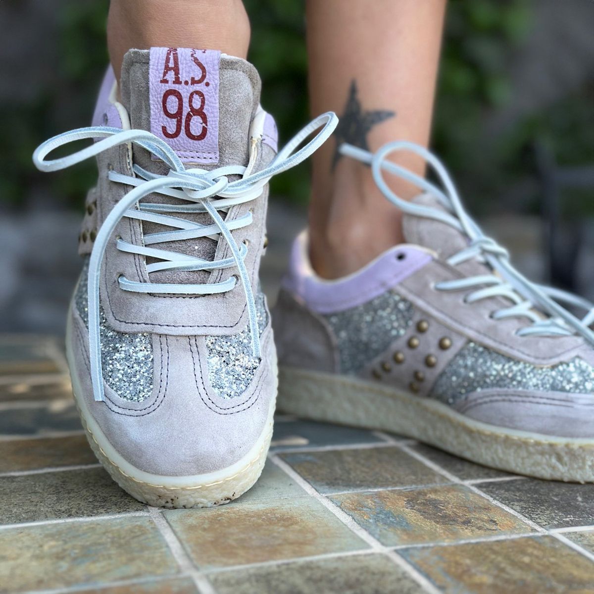 AS 98 - Zapatilla Urbana Mujer Cuero Gris As 98