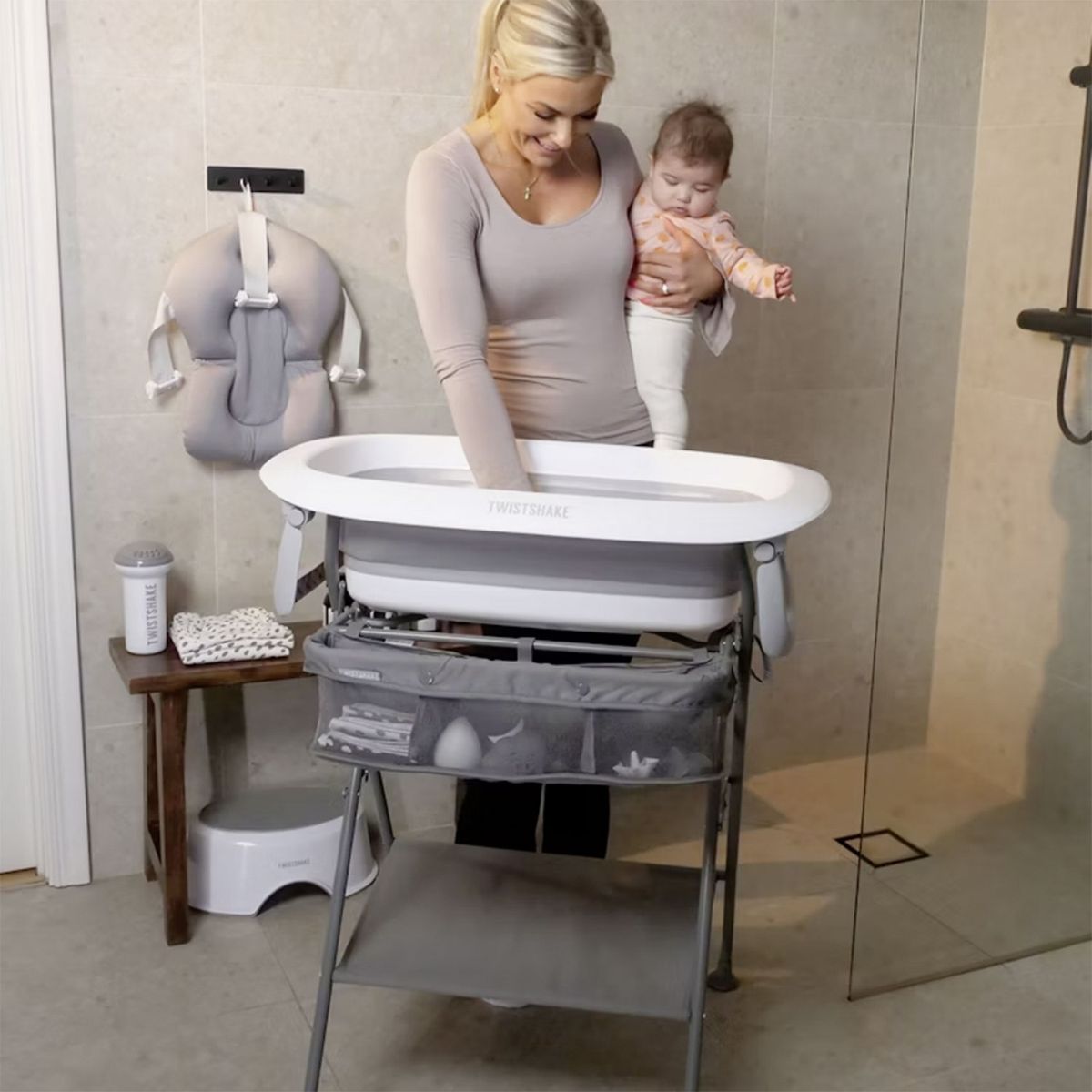 TWISTSHAKE - Pack Bañera Plegable Cojín y Soporwists Twistshake