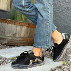 AS 98 - Zapatilla Urbana Mujer Cuero Negro