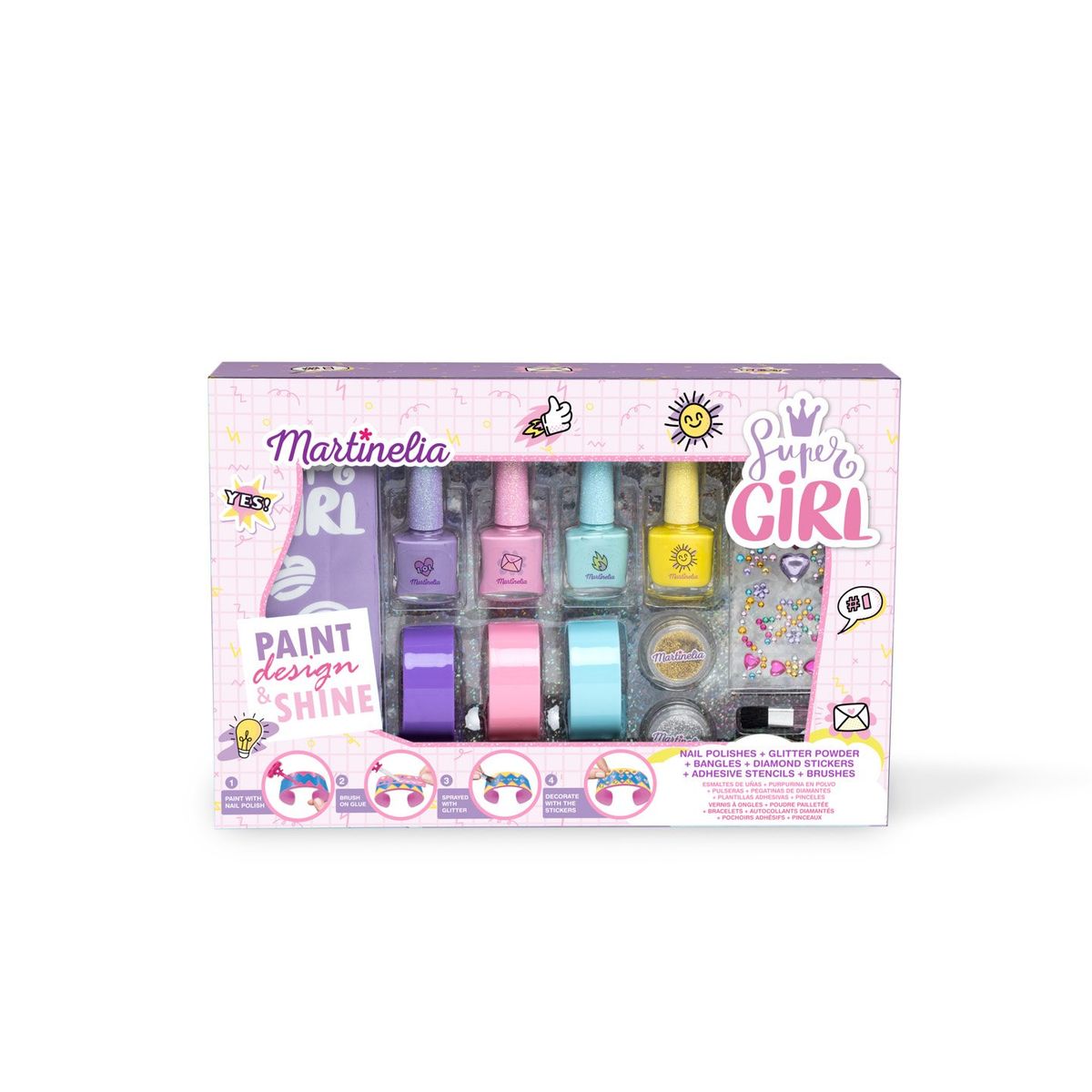 MARTINELIA - Kit de Pinta Uñas y Pulseras para Niñas Martinelia