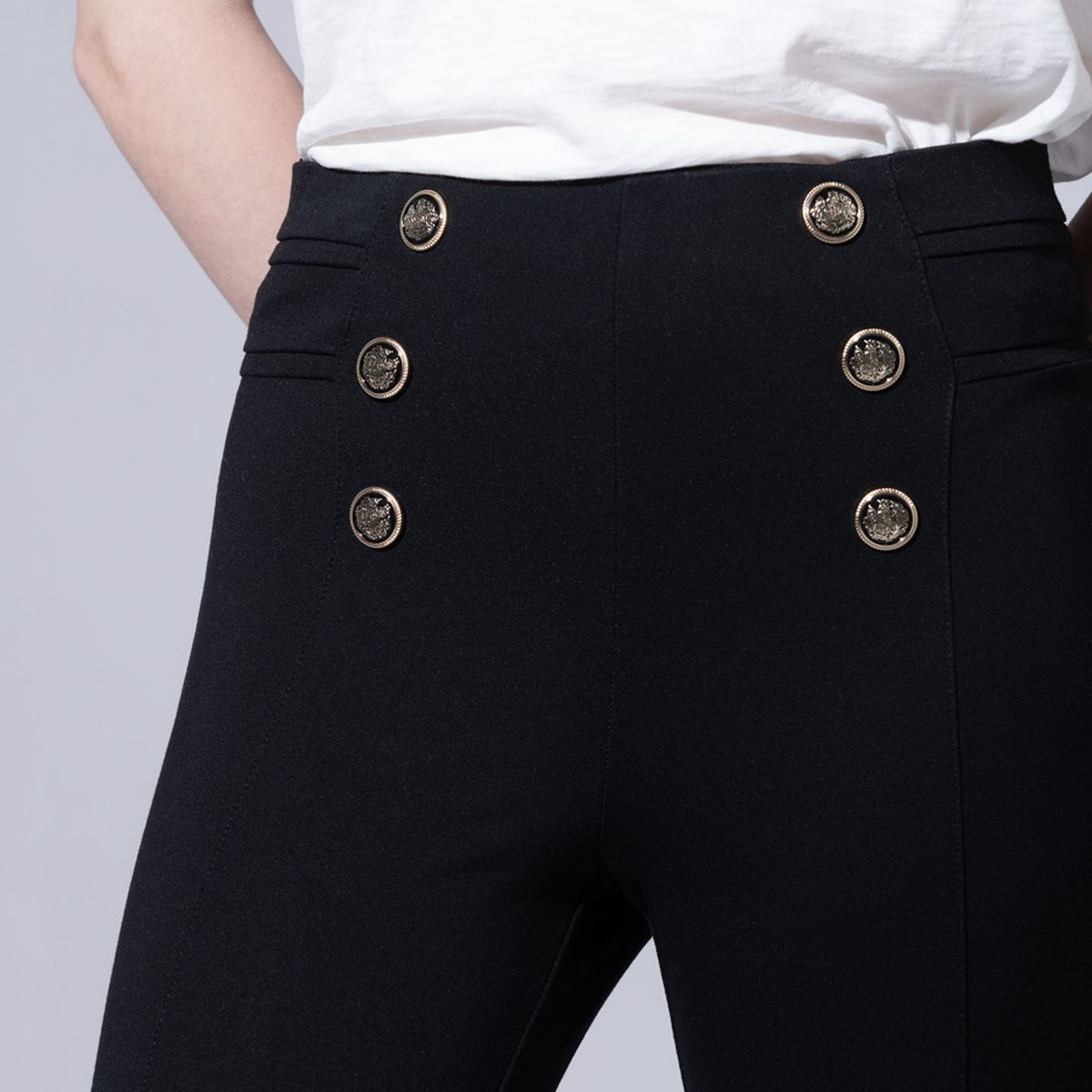 BRICK LONDON - Pantalón Básico Tiro Alto Mujer
