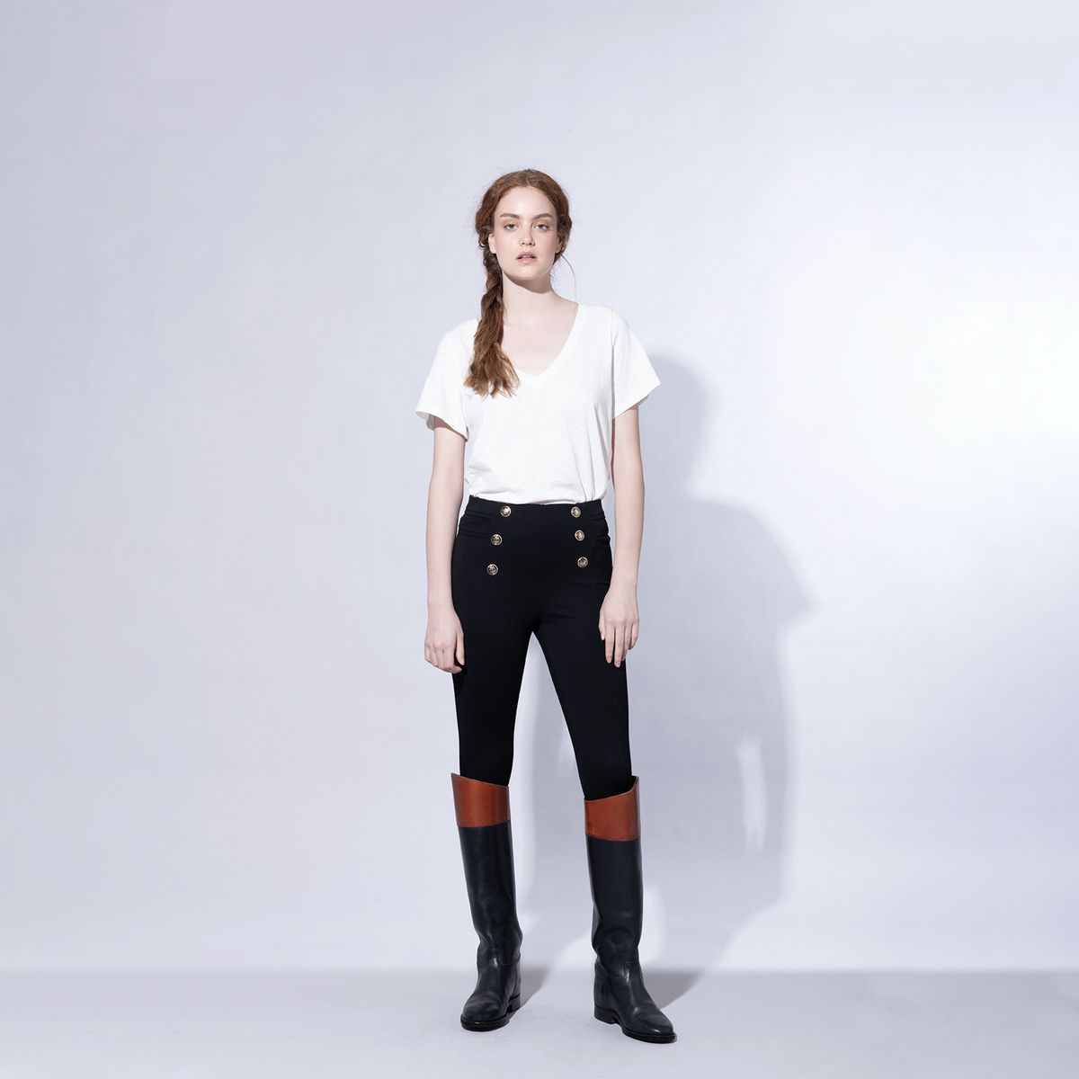 BRICK LONDON - Pantalón Básico Tiro Alto Mujer