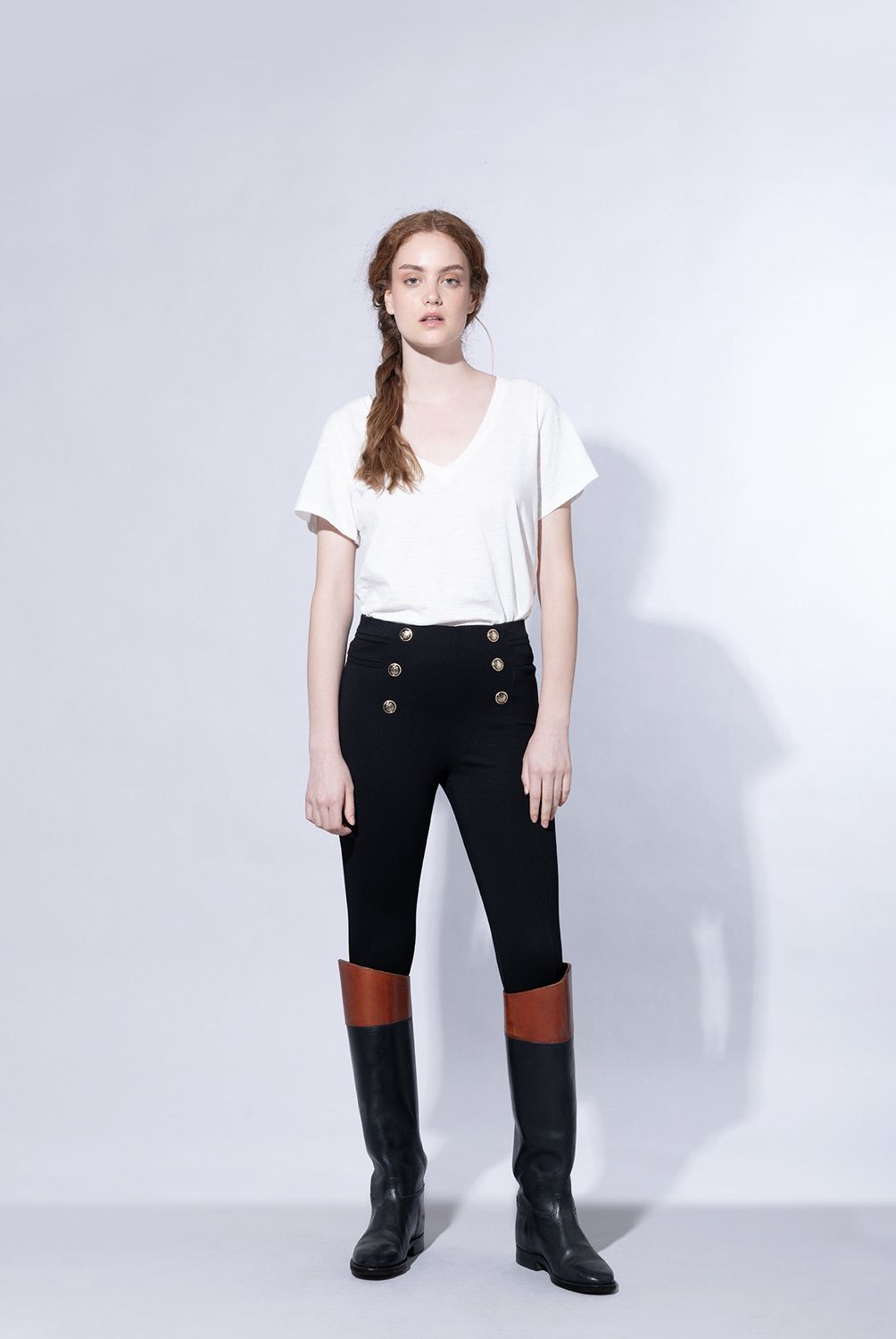 BRICK LONDON - Pantalón Básico Tiro Alto Mujer
