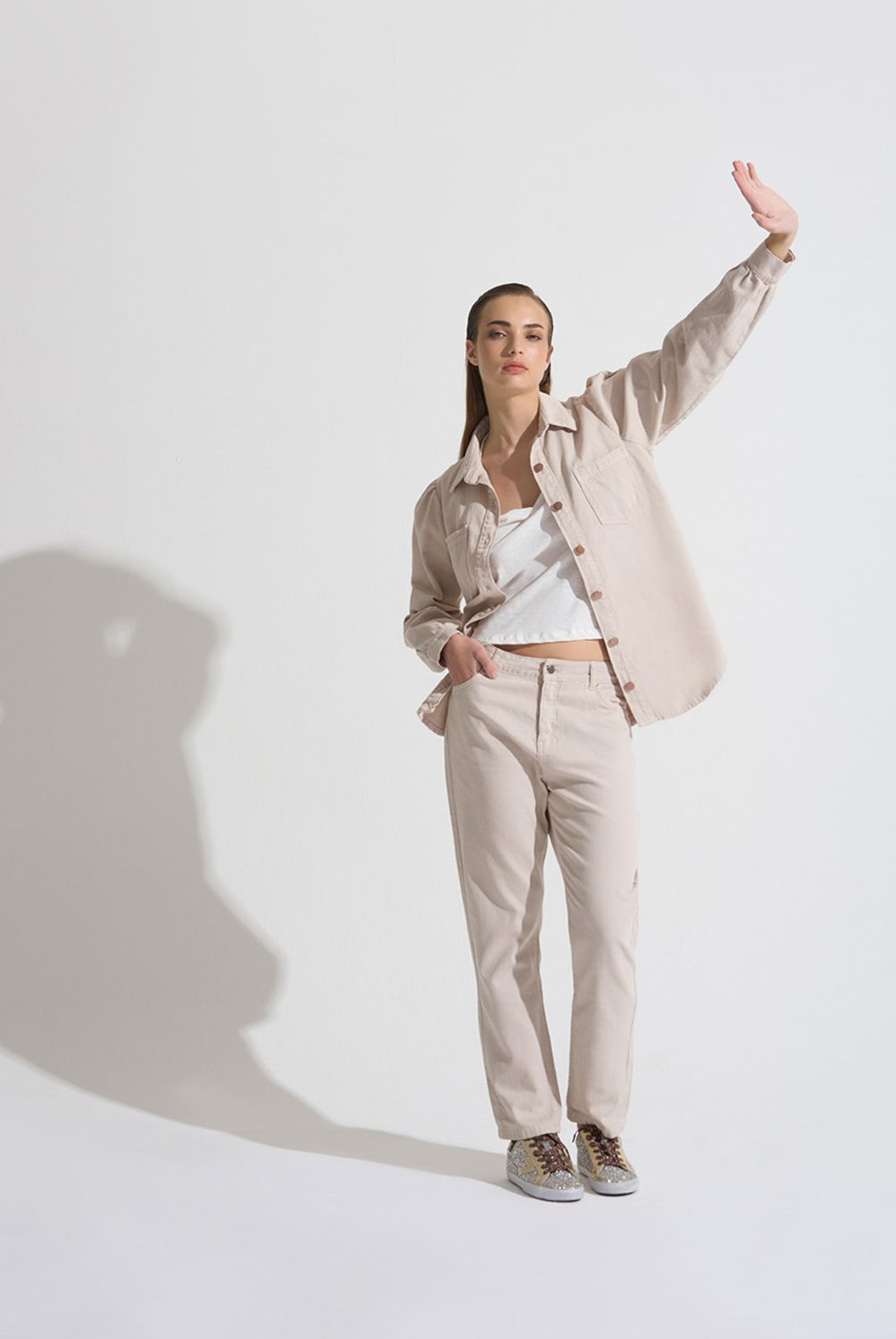 BRICK LONDON - Pantalón Básico Tiro Alto Mujer