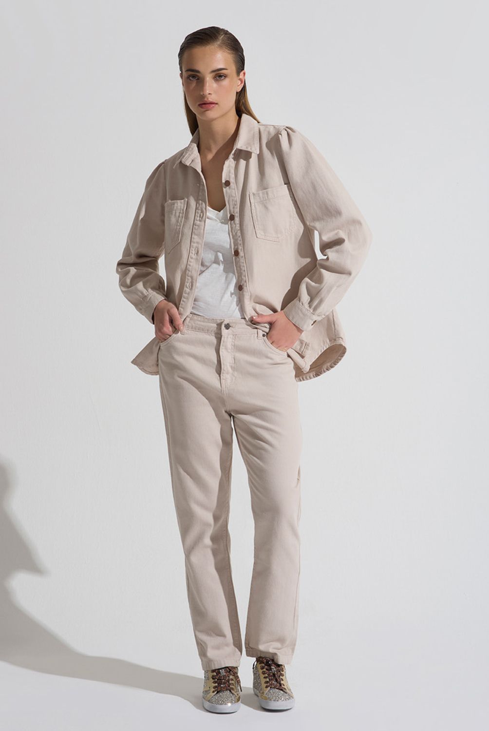 BRICK LONDON - Pantalón Básico Tiro Alto Mujer