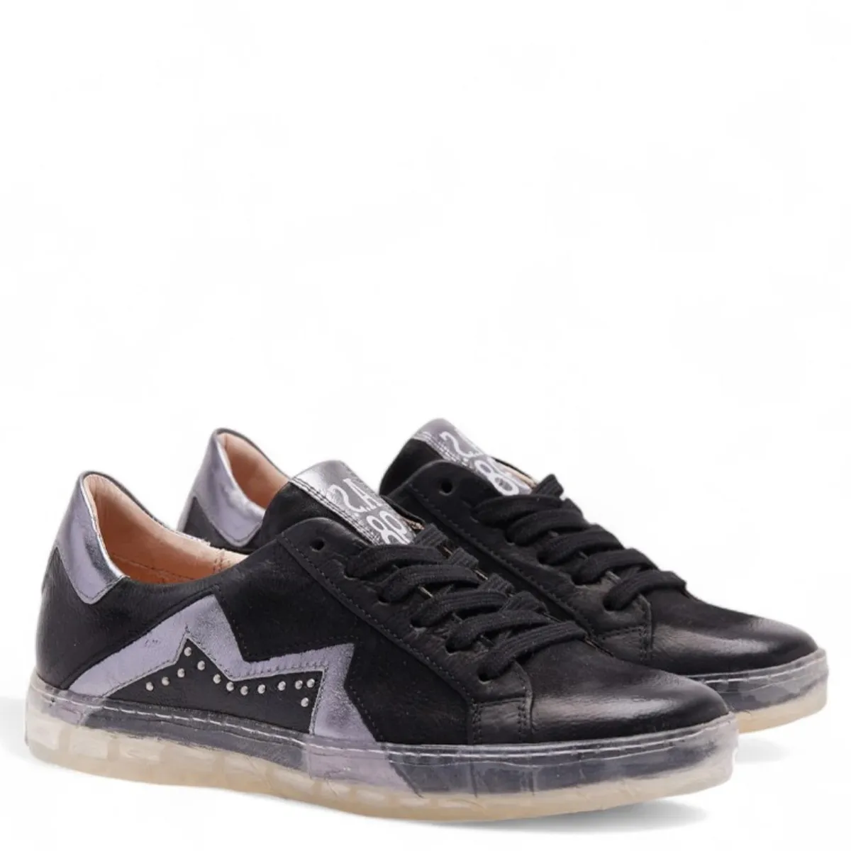 AS 98 - Zapatilla Urbana Mujer Cuero Negro AS 98