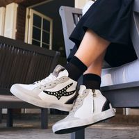 Zapatilla Urbana Mujer Cuero Blanca