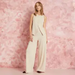 ROSSAMOLA - Pantalón Básico Tiro Alto Mujer