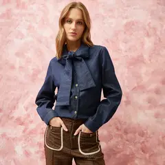 ROSSAMOLA - Blusa Manga Larga Algodón Mujer