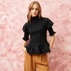 ROSSAMOLA - Blusa Manga Larga Algodón Mujer