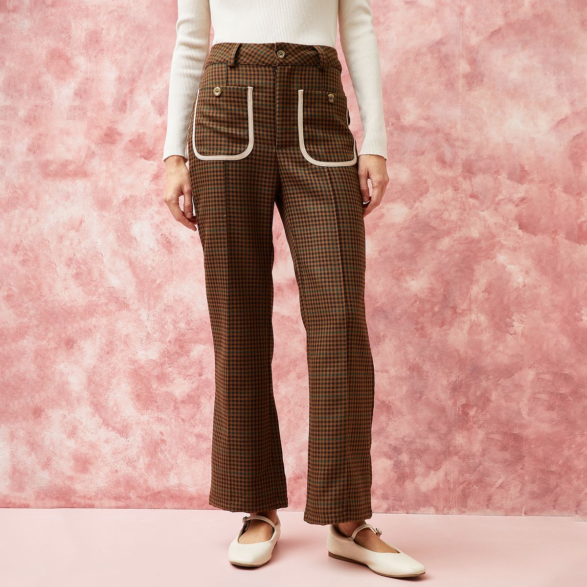 ROSSAMOLA - Pantalón Básico Tiro Alto Mujer Rossamola