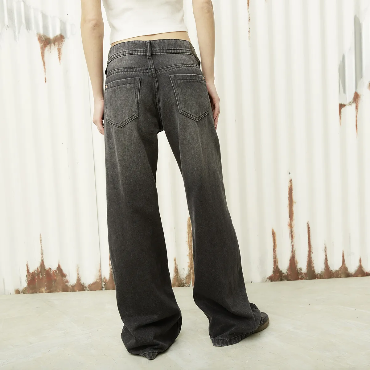 AMERICANINO - Jeans Wide Leg Tiro Bajo Mujer Americanino