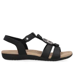 USAFLEX - Sandalia Mujer Cuero Negro