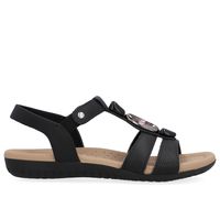 Sandalia Mujer Cuero Negro