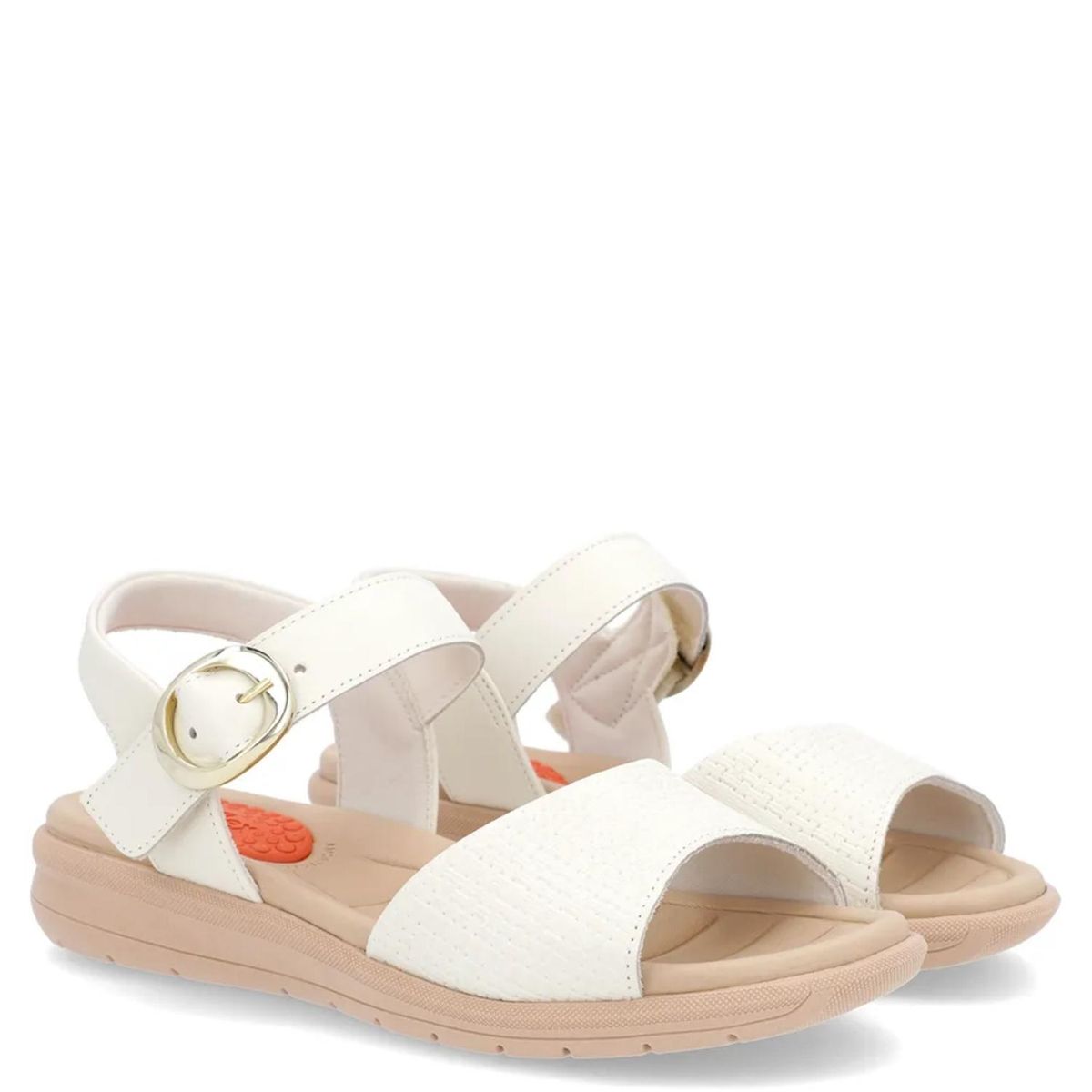 USAFLEX - Sandalia Mujer Cuero Blanco Usaflex