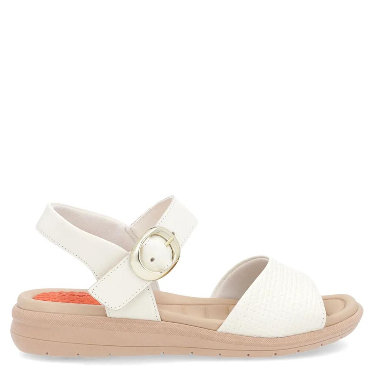 USAFLEX - Sandalia Mujer Cuero Blanco Usaflex