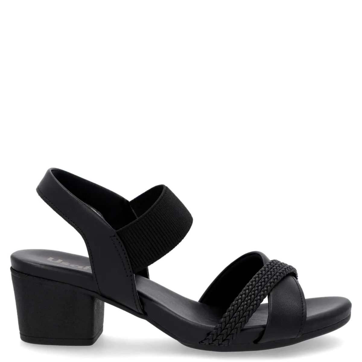 USAFLEX - Sandalia Mujer Cuero Negro Usaflex
