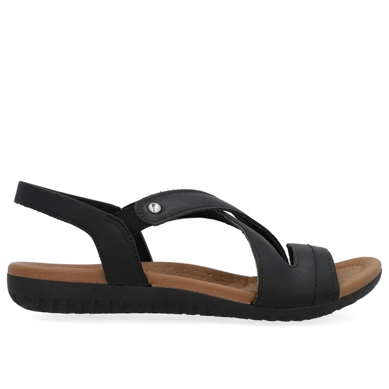 USAFLEX Sandalia Mujer Cuero Negro