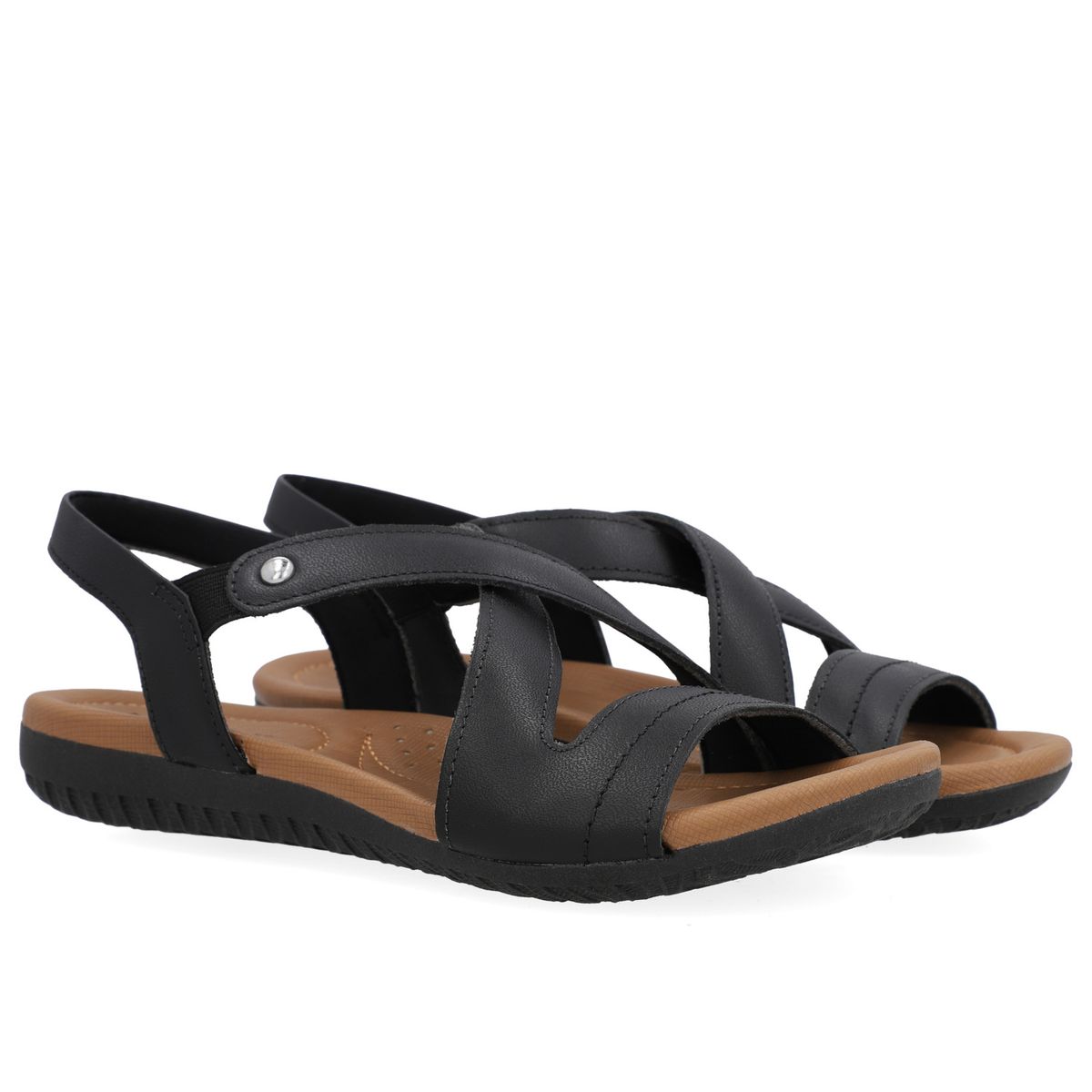 USAFLEX - Sandalia Mujer Cuero Negro Usaflex