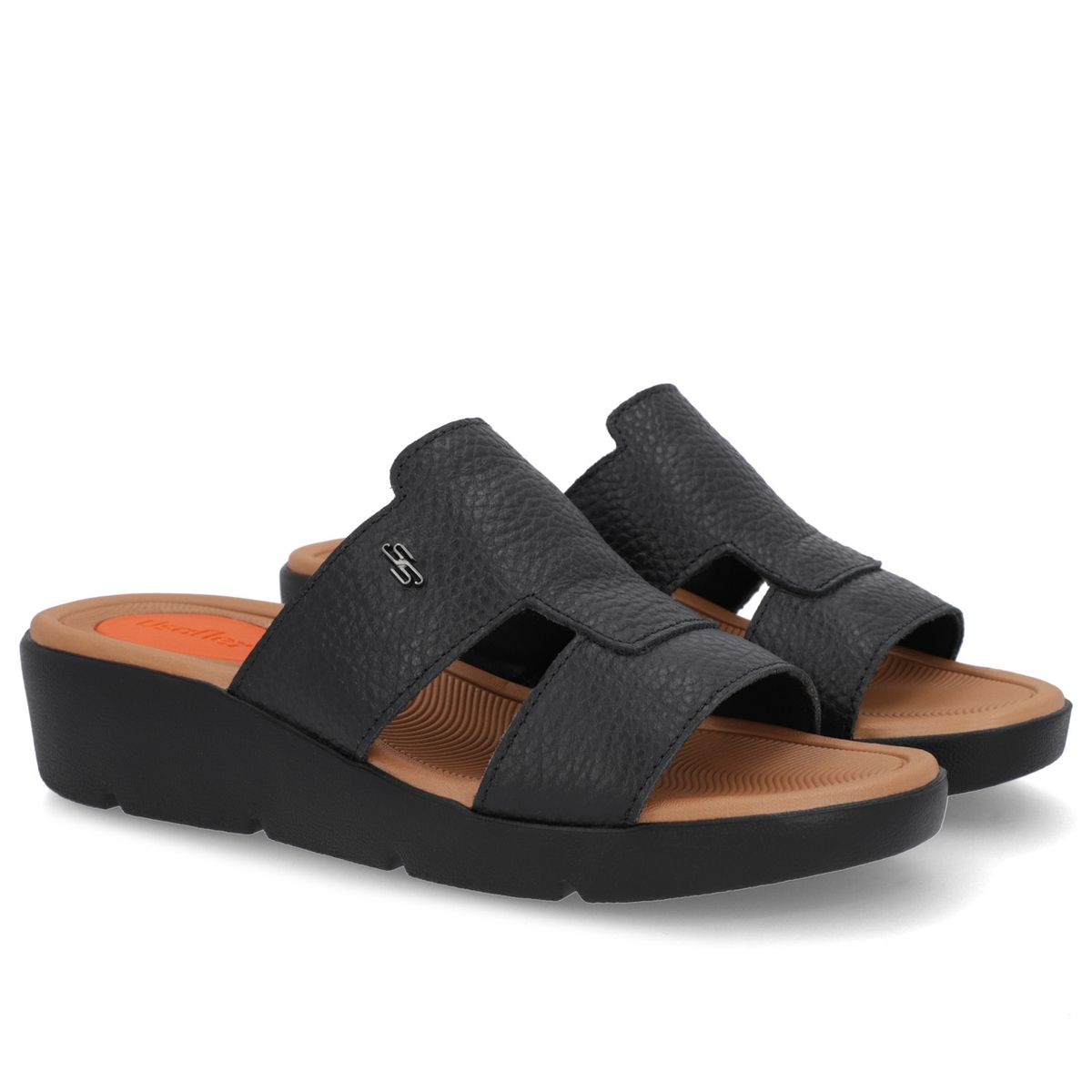 USAFLEX - Sandalia Mujer Cuero Negro Usaflex