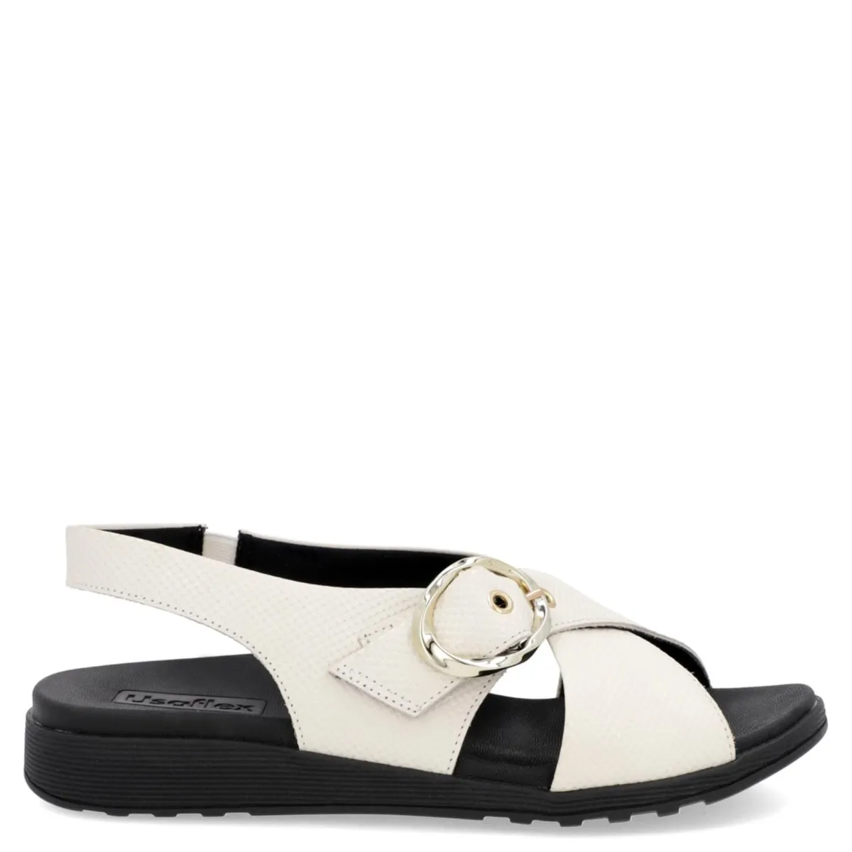 USAFLEX - Sandalia Mujer Cuero Blanco Usaflex
