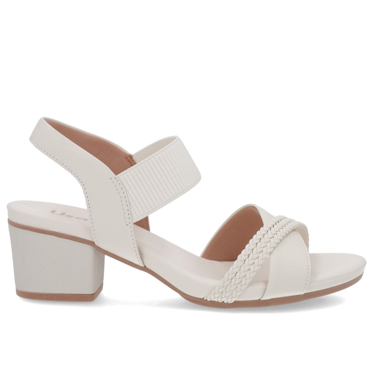 USAFLEX - Sandalia Mujer Cuero Blanco Usaflex