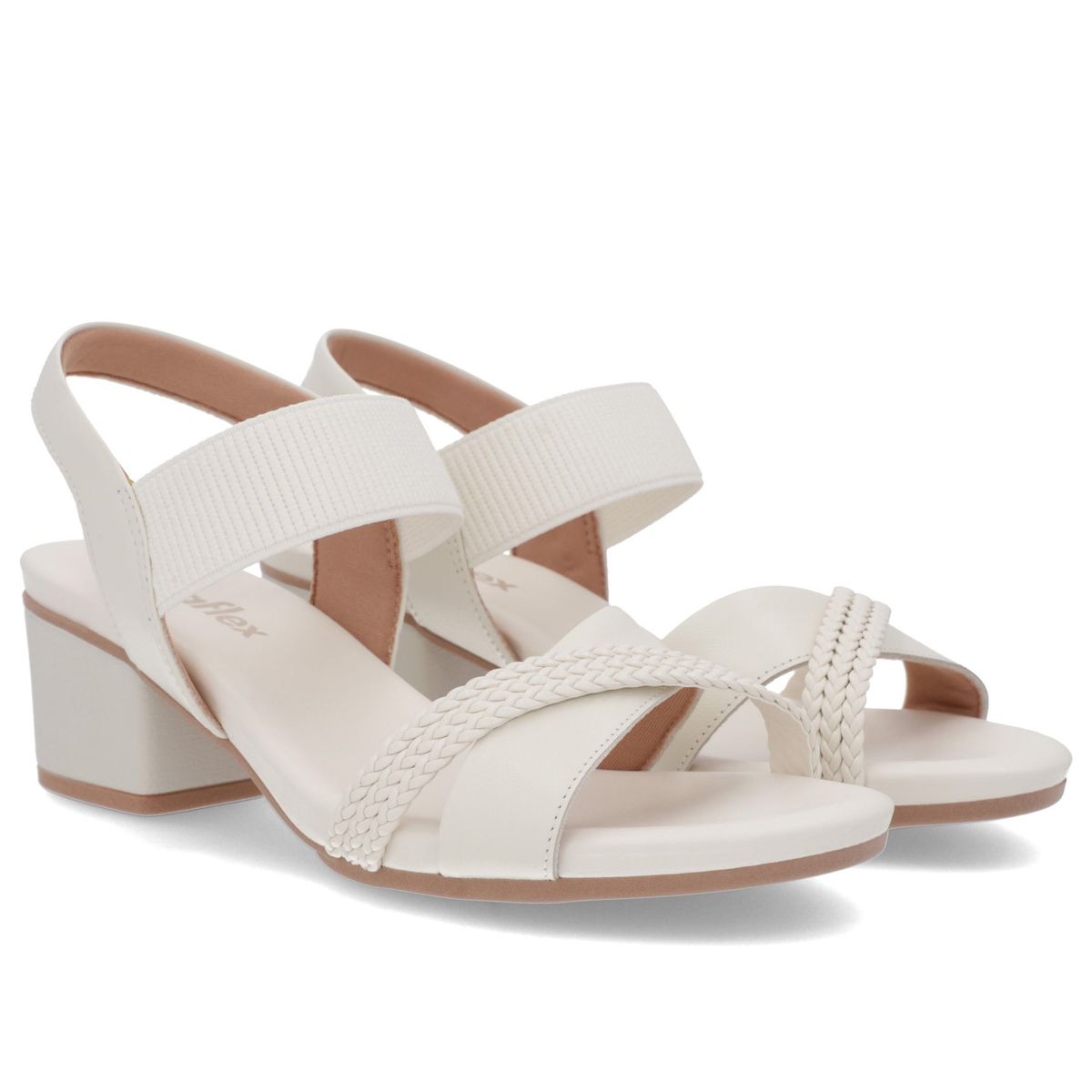 USAFLEX - Sandalia Mujer Cuero Blanco Usaflex