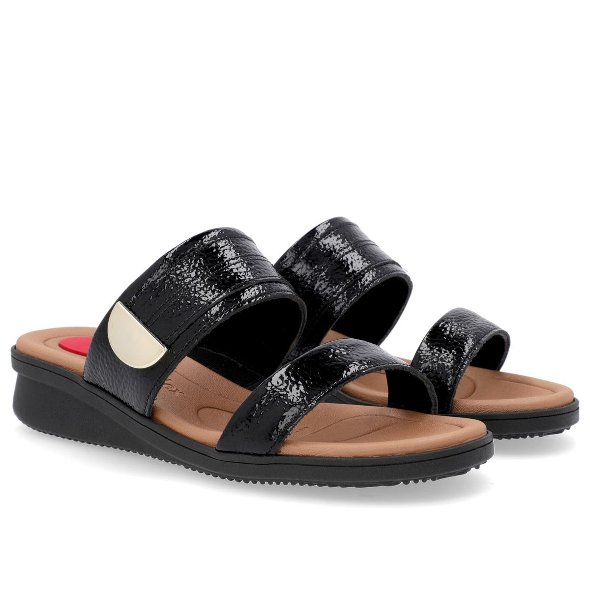 USAFLEX - Sandalia Mujer Cuero Negro Usaflex