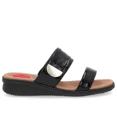 USAFLEX - Sandalia Mujer Cuero Negro