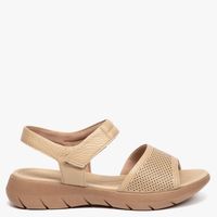 Sandalia Mujer Cuero Beige