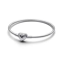 PANDORA - Brazalete Rigido Corazón Plata Mujer